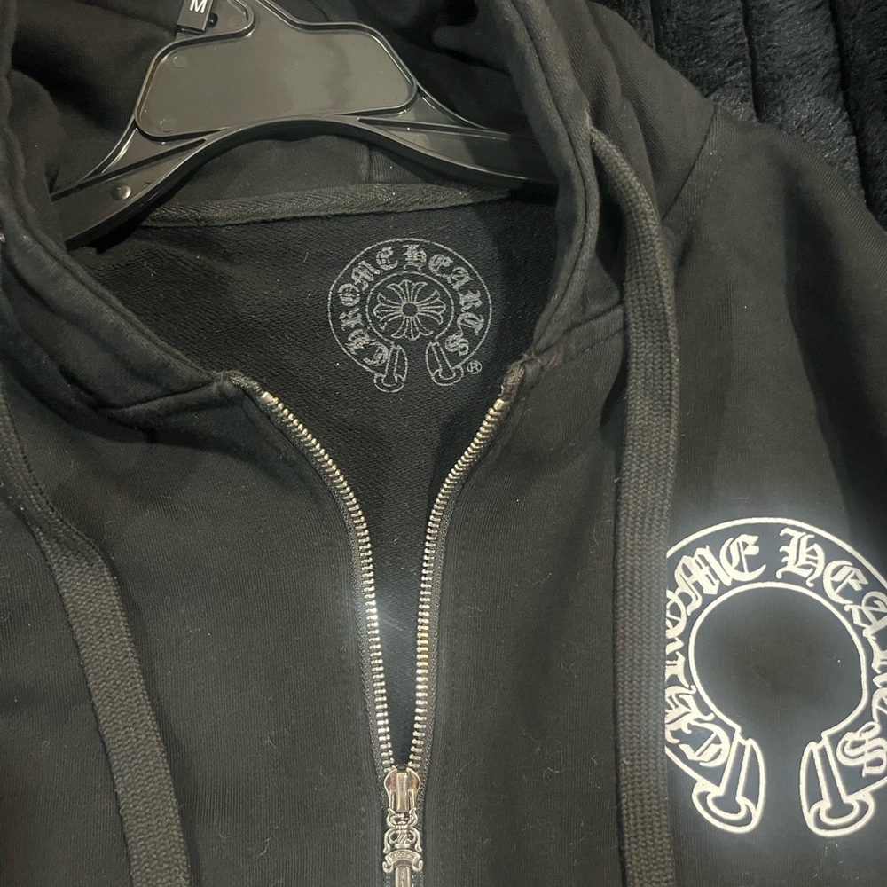Chrome Hearts Black Hoodie with Silver Accents